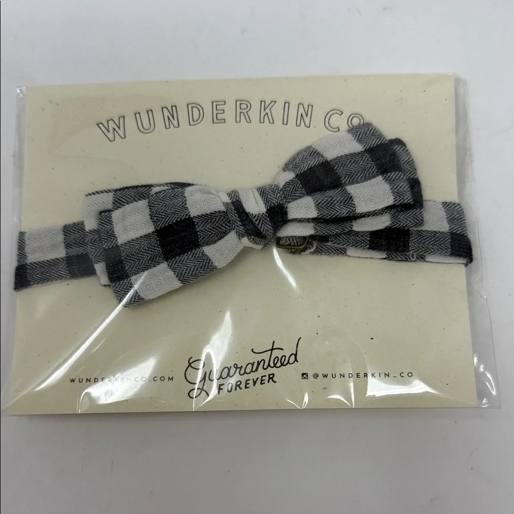 Wunderking Co Black and White Checkered Bow Tie